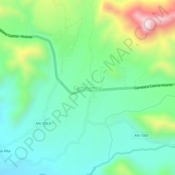 Cachipampa topographic map, elevation, terrain