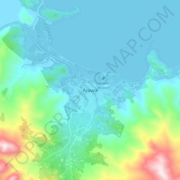 Arawa topographic map, elevation, terrain