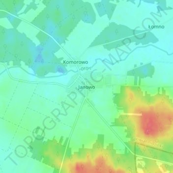 Janowo topographic map, elevation, terrain