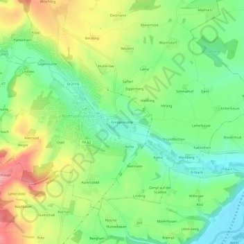 Finstermühle topographic map, elevation, terrain
