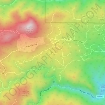 Sugarloaf topographic map, elevation, terrain