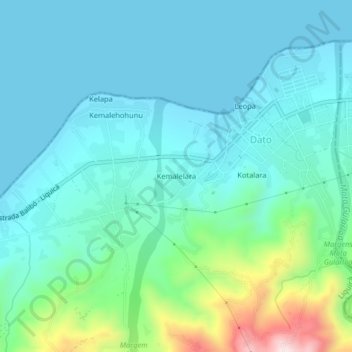 Kemalelara topographic map, elevation, terrain