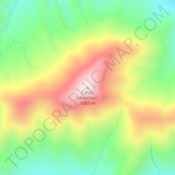 Cahas Mountain topographic map, elevation, terrain
