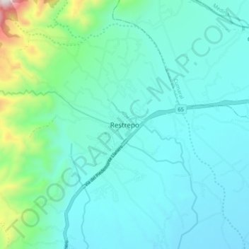 Restrepo topographic map, elevation, terrain