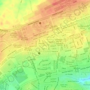 Unare III topographic map, elevation, terrain