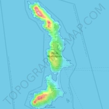 Isla de Monteagudo topographic map, elevation, terrain