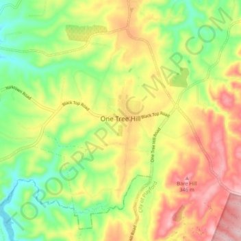 One Tree Hill topographic map, elevation, terrain