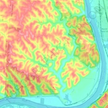 Ohio Township topographic map, elevation, terrain