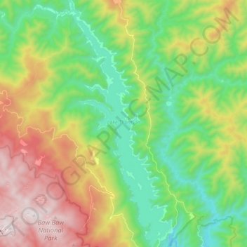Lake Thomson topographic map, elevation, terrain