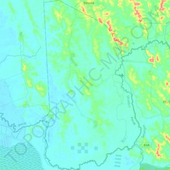 Hulu Bernam Barat topographic map, elevation, terrain