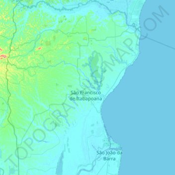 São Francisco de Itabapoana topographic map, elevation, terrain