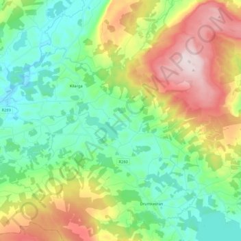 Killargue Parish topographic map, elevation, terrain
