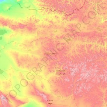 Zavkhan topographic map, elevation, terrain