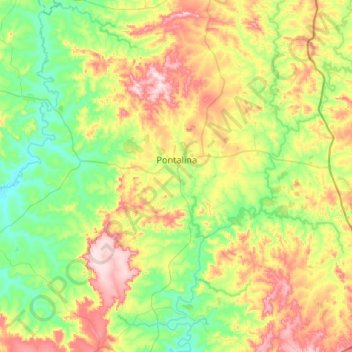Pontalina topographic map, elevation, terrain