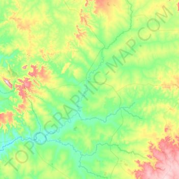 Rochedo topographic map, elevation, terrain