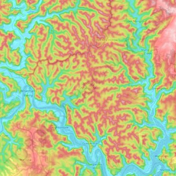 Dharug National Park topographic map, elevation, terrain