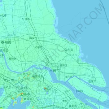 Chongchuan District topographic map, elevation, terrain