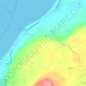 Kinawitnon topographic map, elevation, terrain