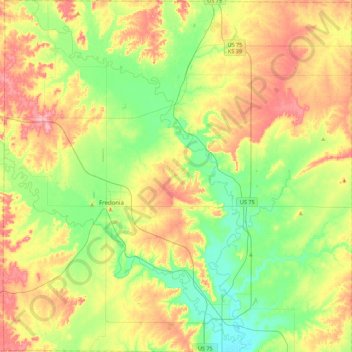 Wilson County topographic map, elevation, terrain