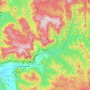 East Warburton topographic map, elevation, terrain