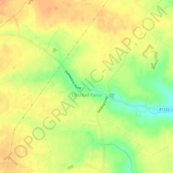 Linstead Parva topographic map, elevation, terrain