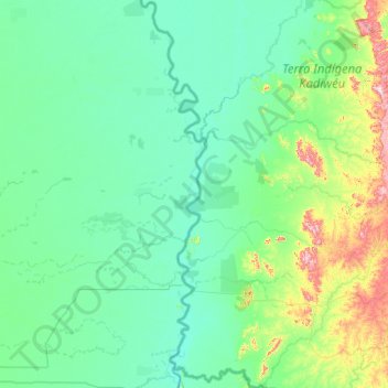 Porto Murtinho topographic map, elevation, terrain