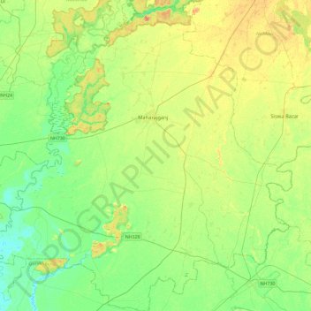 Maharajganj topographic map, elevation, terrain
