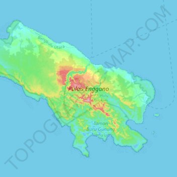 Pulau Enggano topographic map, elevation, terrain