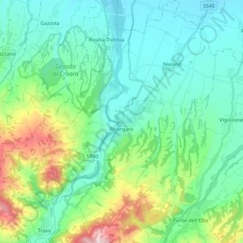 Rivergaro topographic map, elevation, terrain