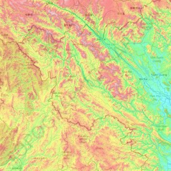 Northwest topographic map, elevation, terrain