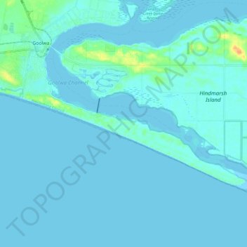 Goolwa South topographic map, elevation, terrain