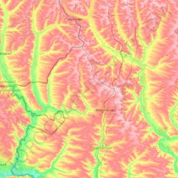 Rajon Millerow topographic map, elevation, terrain