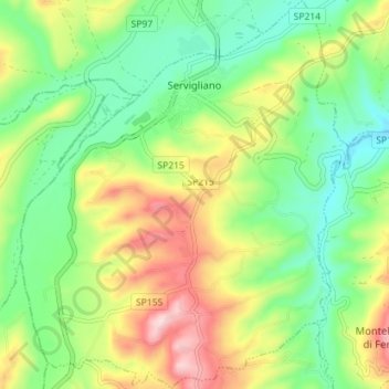 Servigliano topographic map, elevation, terrain