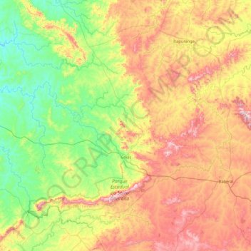 Goiás topographic map, elevation, terrain