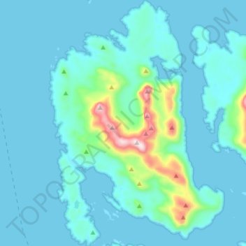 Isla Zealous topographic map, elevation, terrain