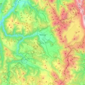 Norcia topographic map, elevation, terrain