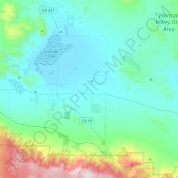 Lucerne Valley topographic map, elevation, terrain