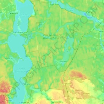 Nationalpark Tucheler Heide topographic map, elevation, terrain