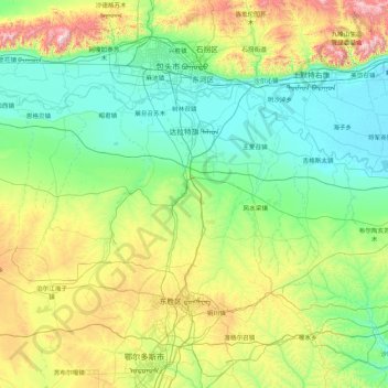 Dalad Banner topographic map, elevation, terrain