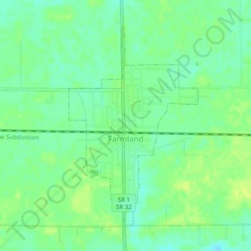 Farmland topographic map, elevation, terrain