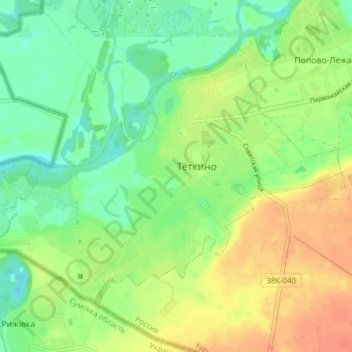 Tyotkino topographic map, elevation, terrain