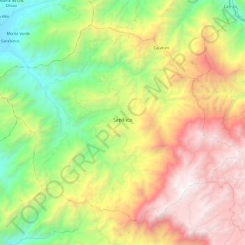 Sapillica topographic map, elevation, terrain