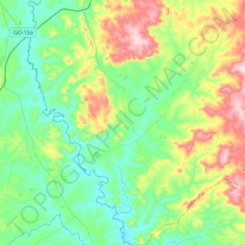 Varjão topographic map, elevation, terrain