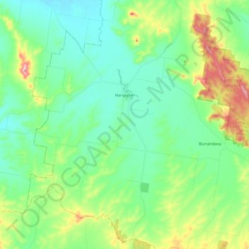 Mangoplah topographic map, elevation, terrain