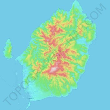 Morotai Island topographic map, elevation, terrain