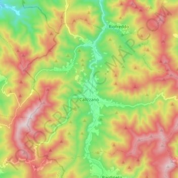 Calizzano topographic map, elevation, terrain