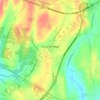 Village of Chestnut Ridge topographic map, elevation, terrain