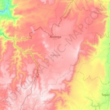 Atolinga topographic map, elevation, terrain