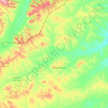 Bayandun topographic map, elevation, terrain