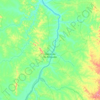 Conceição do Araguaia topographic map, elevation, terrain